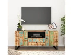 Mueble TV madera reciclada y madera contrachapada 105x33,5x46cm