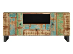 Mueble TV madera reciclada y madera contrachapada 105x33,5x46cm