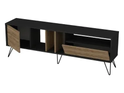 Mueble TV madera y dorado con almacenaje 180 cm BEARN