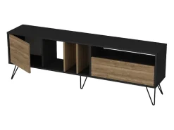 Mueble TV madera y dorado con almacenaje 180 cm BEARN