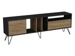 Mueble TV madera y dorado con almacenaje 180 cm BEARN