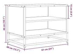 Mueble TV metal y madera ingeniería roble Sonoma 61x40x46 cm