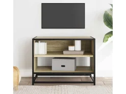 Mueble TV metal y madera ingeniería roble Sonoma 61x40x46 cm