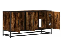 Mueble TV metal y madera ingeniería roble humo 100x35x50 cm