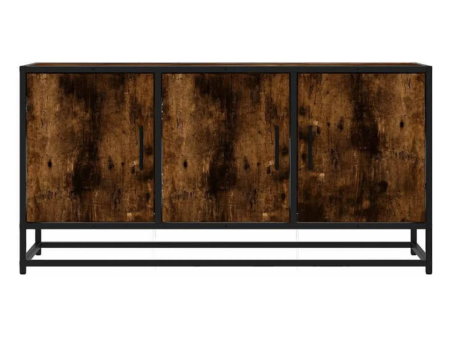 Mueble TV metal y madera ingeniería roble humo 100x35x50 cm