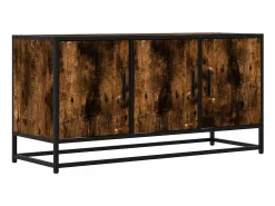 Mueble TV metal y madera ingeniería roble humo 100x35x50 cm