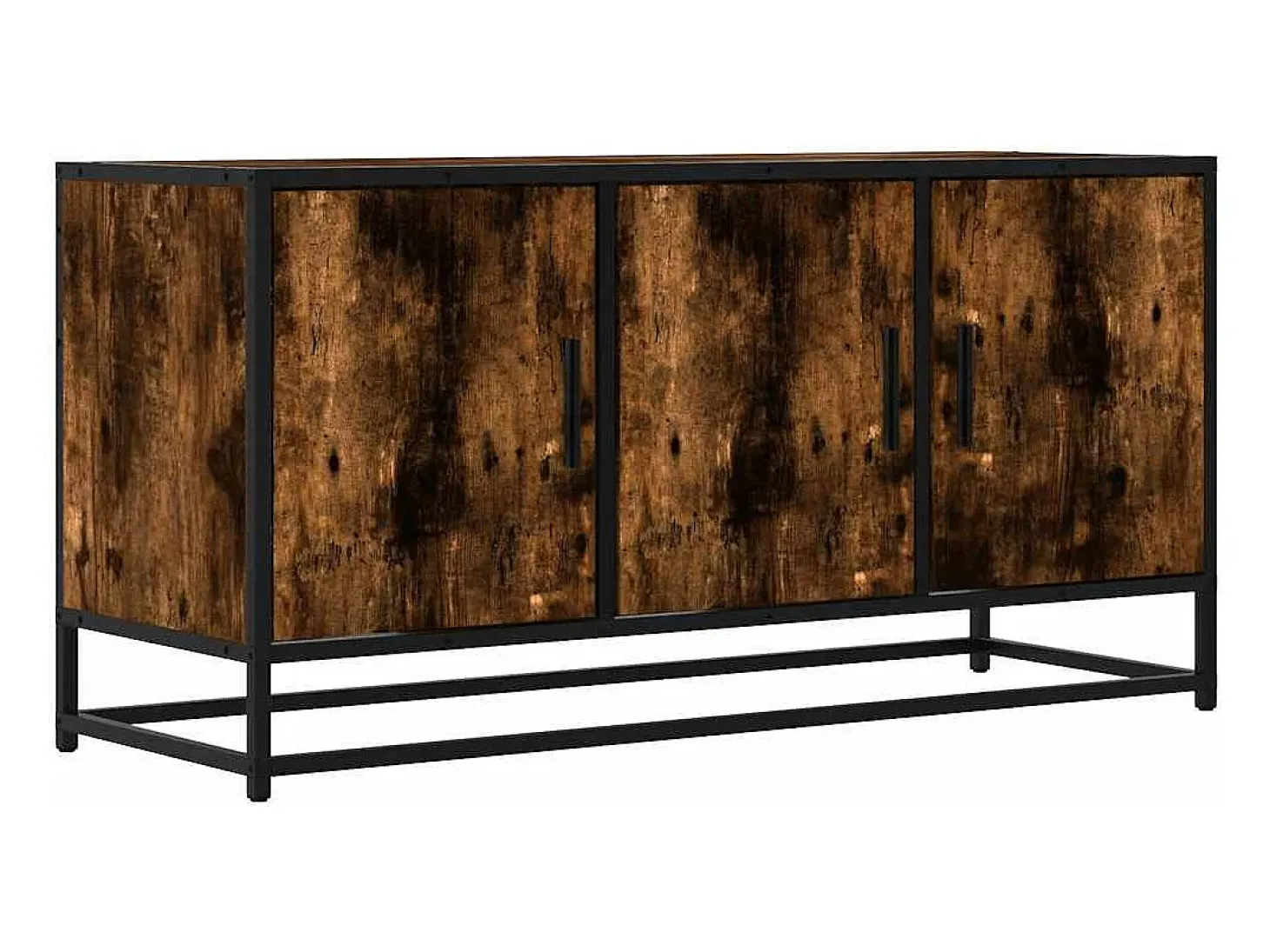 Mueble TV metal y madera ingeniería roble humo 100x35x50 cm
