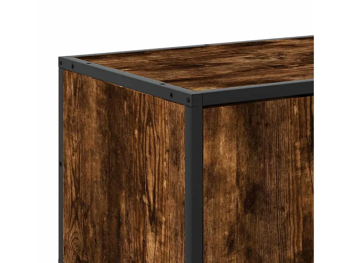 Mueble TV metal y madera ingeniería roble humo 100x35x50 cm