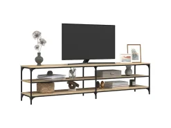 Mueble TV metal y madera contrachapada roble Sonoma 200x30x50cm ES93866