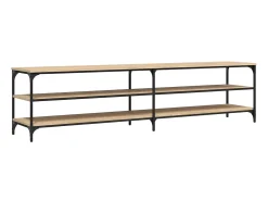 Mueble TV metal y madera contrachapada roble Sonoma 200x30x50cm ES93866