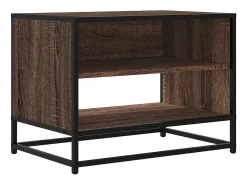 Mueble TV metal y madera ingeniería marrón roble 61x40x46 cm