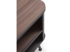 Mueble tv metálico con encimera y cajón de madera de abeto