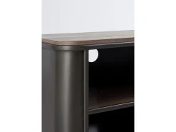 Mueble tv metálico con encimera y cajón de madera de abeto