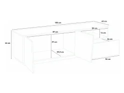 Mueble TV moderno aparador salón 2 puertas y 1 cajón Vega Stay 150cm