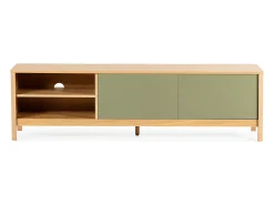 Mueble Tv Nassau 2 puertas efecto Roble/Verde