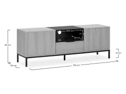 Mueble Tv Nieve 2 puertas 1 cajón Roble