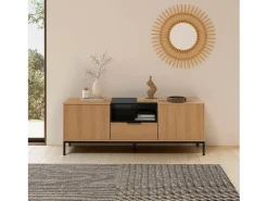 Mueble Tv Nieve 2 puertas 1 cajón Roble