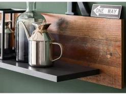 Mueble TV Orcel 2 piezas melamina roble oscuro y gris