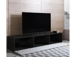 Mueble TV para Salón comedor en Negro y Blanco 160x40x32cm Luke H2