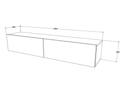 Mueble TV Suspendido haaus Isla, 2 Puertas, Blanco, 135 x 28 x 25 cm