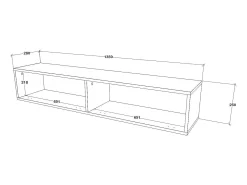 Mueble TV Suspendido haaus Isla, 2 Puertas, Blanco, 135 x 28 x 25 cm