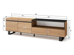 Mueble TV, Televisión, 200x35x57cm, Para TV hasta 80