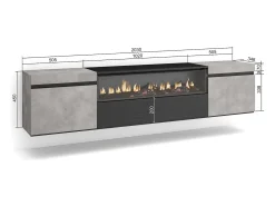 Mueble TV, Televisión, 200x35x45cm, Para TV hasta 80