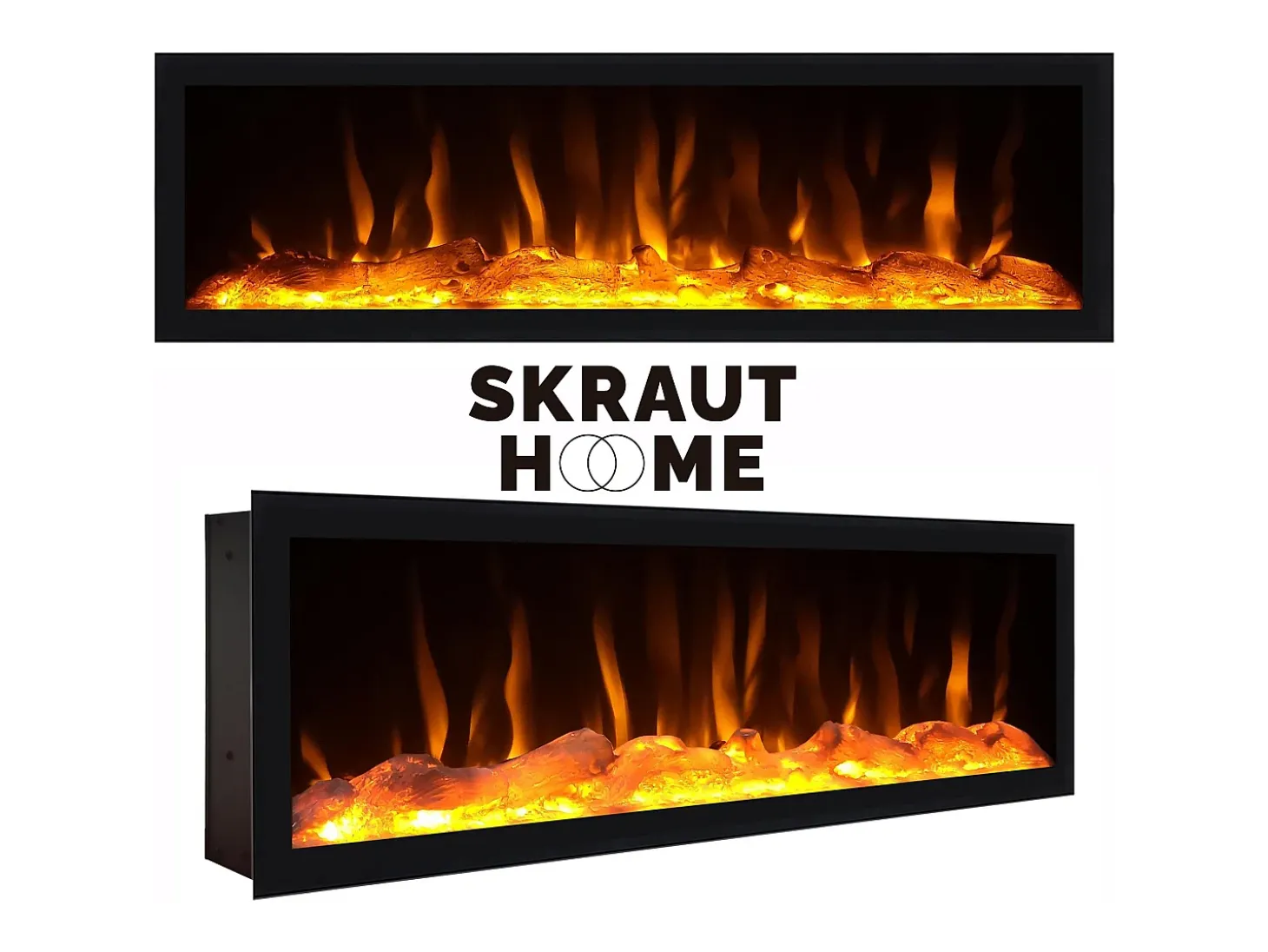 Mueble TV, Televisión, 317x35x45cm, Chimenea eléctrica XXL, Roble