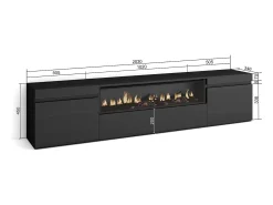 Mueble TV, Televisión, 200x35x45cm, Para TV hasta 80