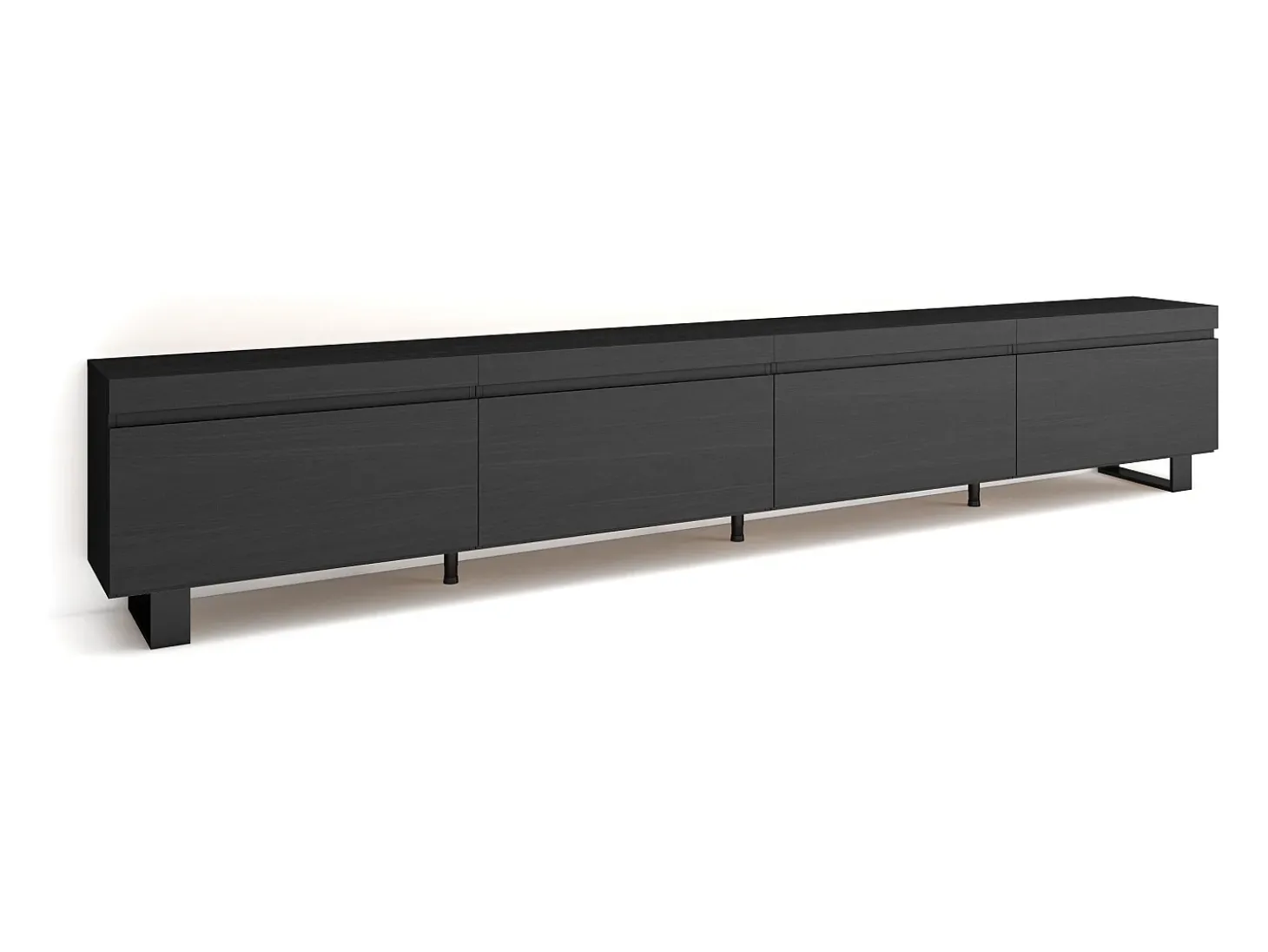Mueble TV, Televisión, 320x35x57cm, Para TV gran formato, Diseño industrial, Negro
