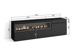 Mueble TV, Televisión, 150x35x45cm, Para TV hasta 65
