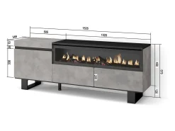 Mueble TV, Televisión, 150x35x57cm, Para TV hasta 65