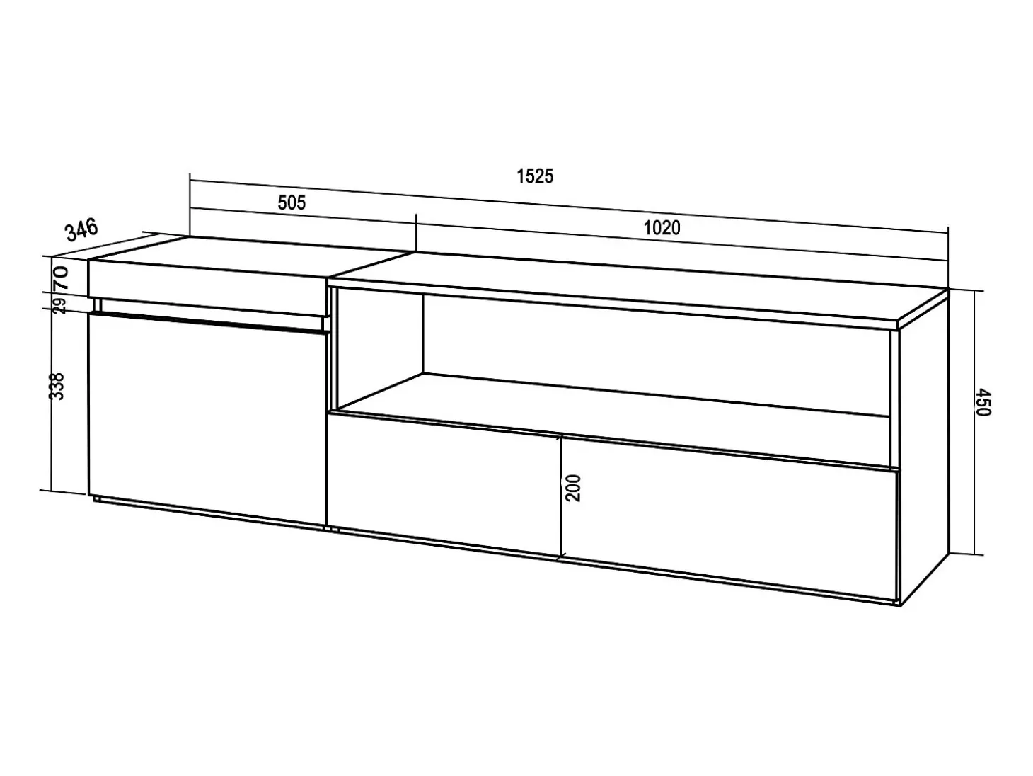 Mueble TV, Televisión, 150x35x45cm, Para TV hasta 65", Colgado, Suspendido, Cemento