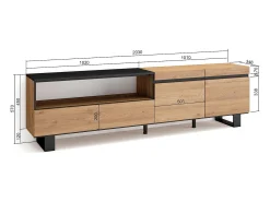 Mueble TV, Televisión, 200x35x57cm, Para TV hasta 80
