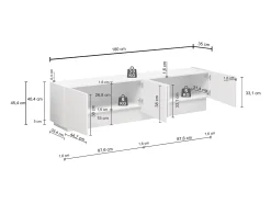 Mueble TV Vela con 4 puertas color cachemira 180x35x45,4 cm