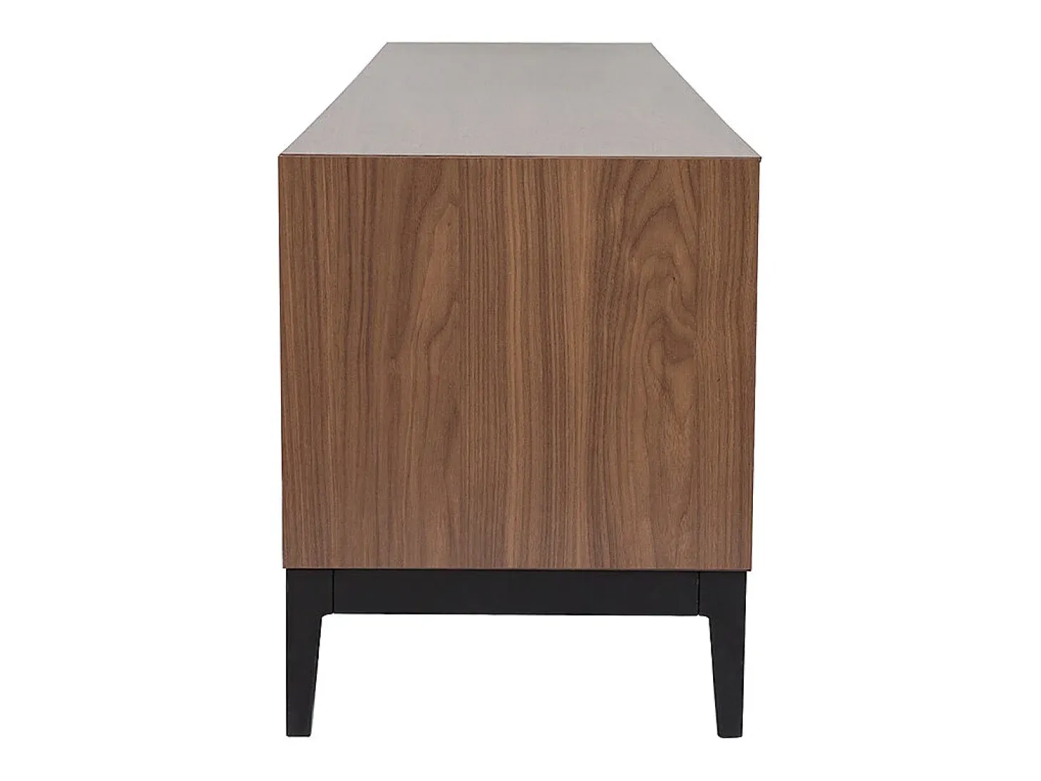 Mueble TV vintage con acabado de madera de nogal oscuro y metal negro con almacenaje 180 cm SARTO