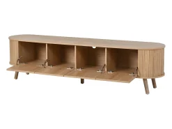 Mueble TV vintage 180x38x47 cm en color madera clara con 4 puertas