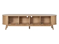 Mueble TV vintage 180x38x47 cm en color madera clara con 4 puertas
