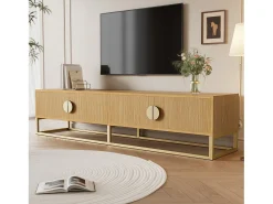 Mueble TV 180x40x40 cm - 4 puertas - Paneles de partículas - Natural