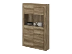 Mueble Vitrina 4 Puertas - Armario Auxiliar Comedor - Acabado Color Cañón - Medidas: Ancho: 100 cm x Fondo: 34,6 cm x Alto: 177 cm