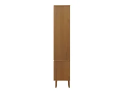 Mueble vitrina MOLDE madera maciza de pino marrón 90x35x175 cm