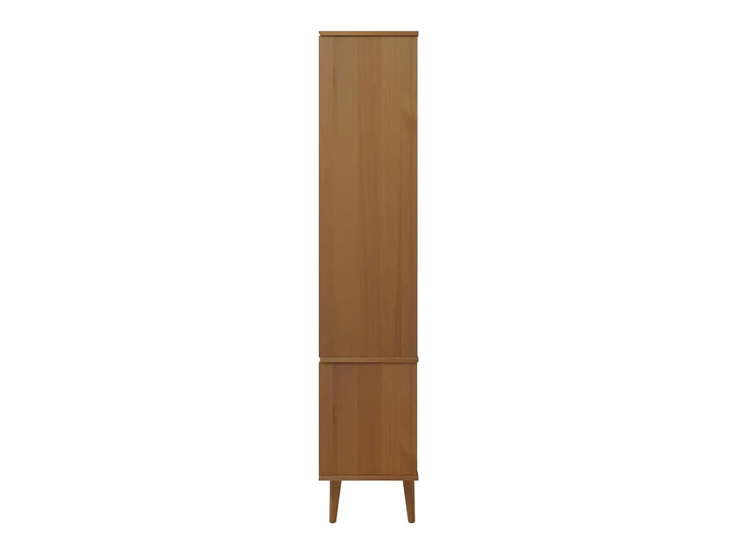 Mueble vitrina MOLDE madera maciza de pino marrón 90x35x175 cm