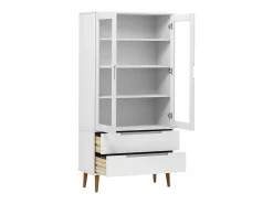 Mueble vitrina MOLDE madera maciza de pino blanco 90x35x175 cm