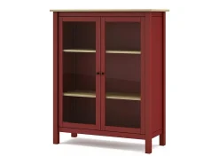 Mueble vitrina para comedor modelo Miguel 2 puertas acabado burdeos/roble, 40cm(fondo) 110