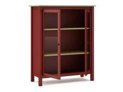 Mueble vitrina para comedor modelo Miguel 2 puertas acabado burdeos/roble, 40cm(fondo) 110