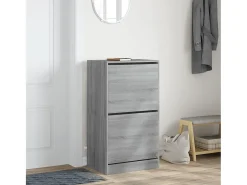 Mueble zapatero 2 cajones abatibles gris Sonoma 60x42x108 cm ES472708