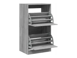 Mueble zapatero 2 cajones abatibles gris Sonoma 60x42x108 cm ES472708