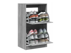 Mueble zapatero 2 cajones abatibles gris Sonoma 60x42x108 cm ES472708