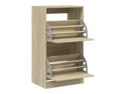 Mueble zapatero 2 cajones abatibles roble Sonoma 60x42x108 cm ES658163