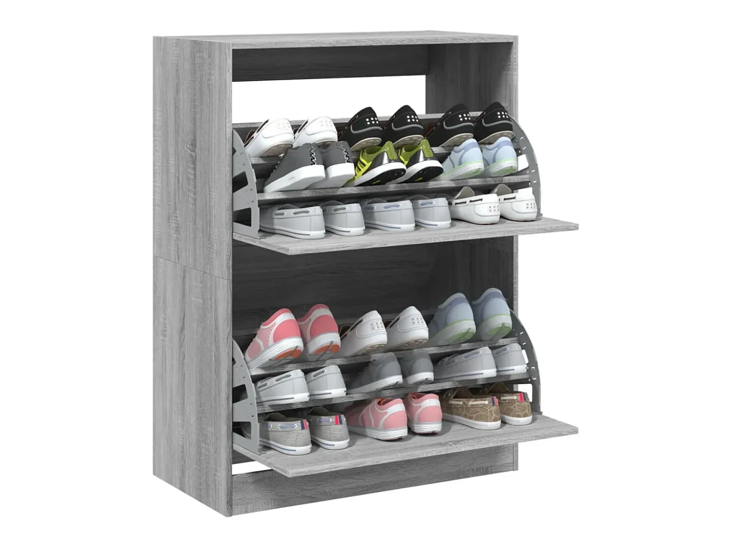 Mueble zapatero 2 cajones abatibles gris Sonoma 80x42x108 cm ES527217